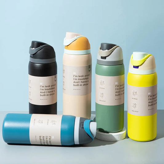 DOUBLE-WALL STAINLESS STEEL THERMOS BOTTLE | Insulated Drink Mug with Handle – Perfect for Sports & Outdoor