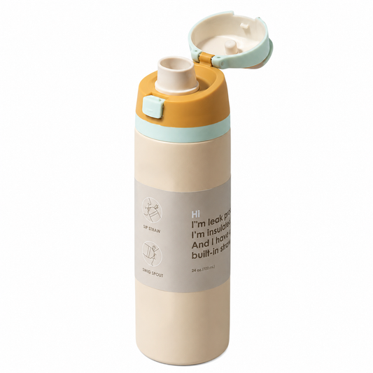 DOUBLE-WALL STAINLESS STEEL THERMOS BOTTLE | Insulated Drink Mug with Handle – Perfect for Sports & Outdoor