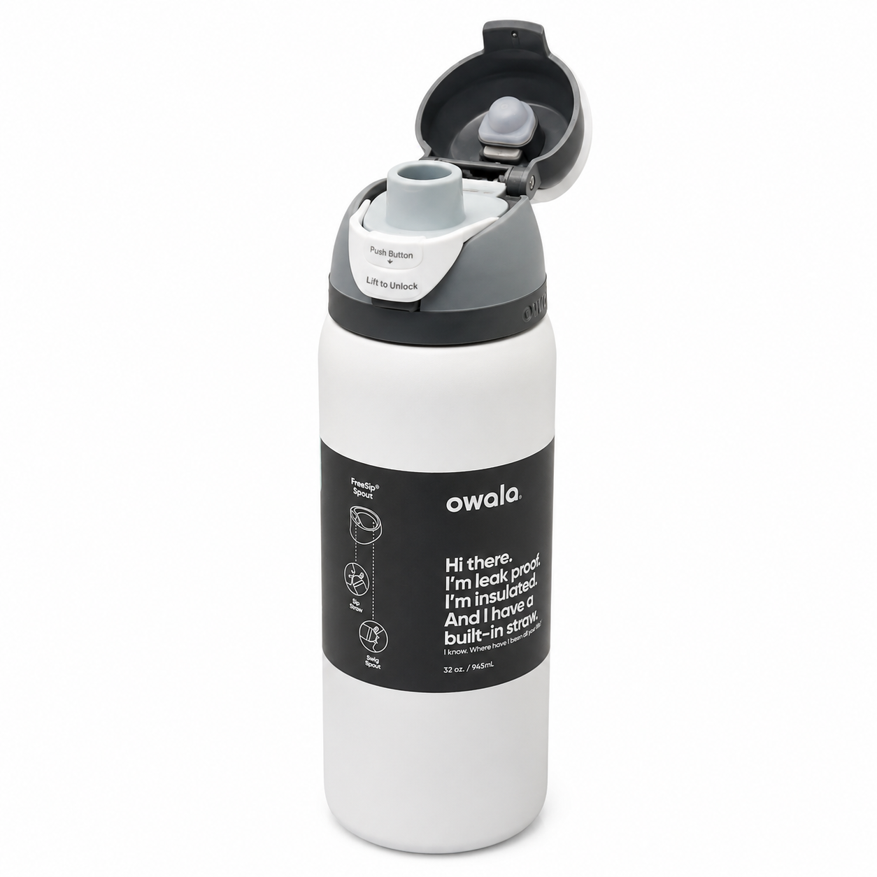 OWALA – Insulated Stainless Steel Water Bottle with Straw | BPA-Free & Leak-Proof for Sports & Outdoor Adventures