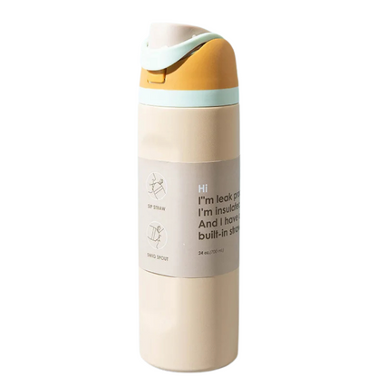 DOUBLE-WALL STAINLESS STEEL THERMOS BOTTLE | Insulated Drink Mug with Handle – Perfect for Sports & Outdoor