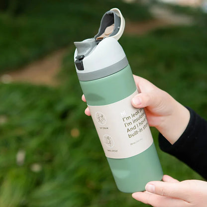 DOUBLE-WALL STAINLESS STEEL THERMOS BOTTLE | Insulated Drink Mug with Handle – Perfect for Sports & Outdoor