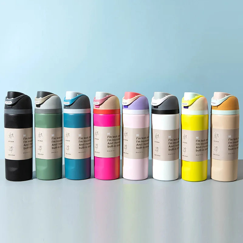 DOUBLE-WALL STAINLESS STEEL THERMOS BOTTLE | Insulated Drink Mug with Handle – Perfect for Sports & Outdoor