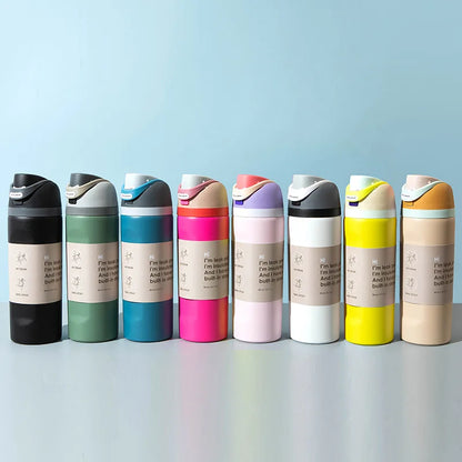 DOUBLE-WALL STAINLESS STEEL THERMOS BOTTLE | Insulated Drink Mug with Handle – Perfect for Sports & Outdoor