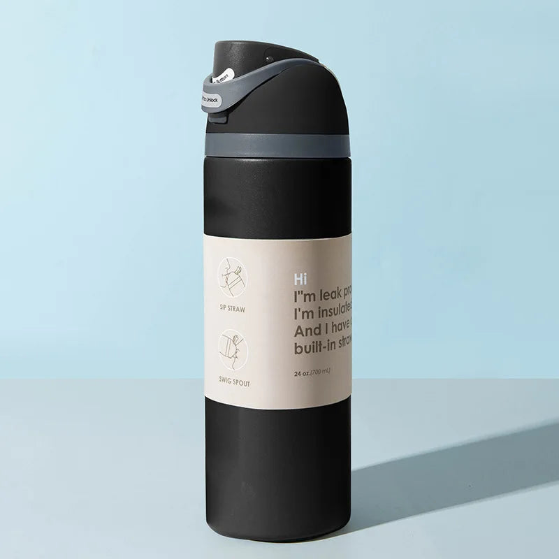 DOUBLE-WALL STAINLESS STEEL THERMOS BOTTLE | Insulated Drink Mug with Handle – Perfect for Sports & Outdoor