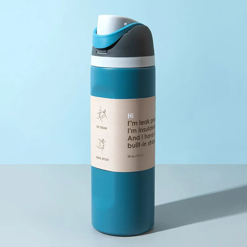 DOUBLE-WALL STAINLESS STEEL THERMOS BOTTLE | Insulated Drink Mug with Handle – Perfect for Sports & Outdoor