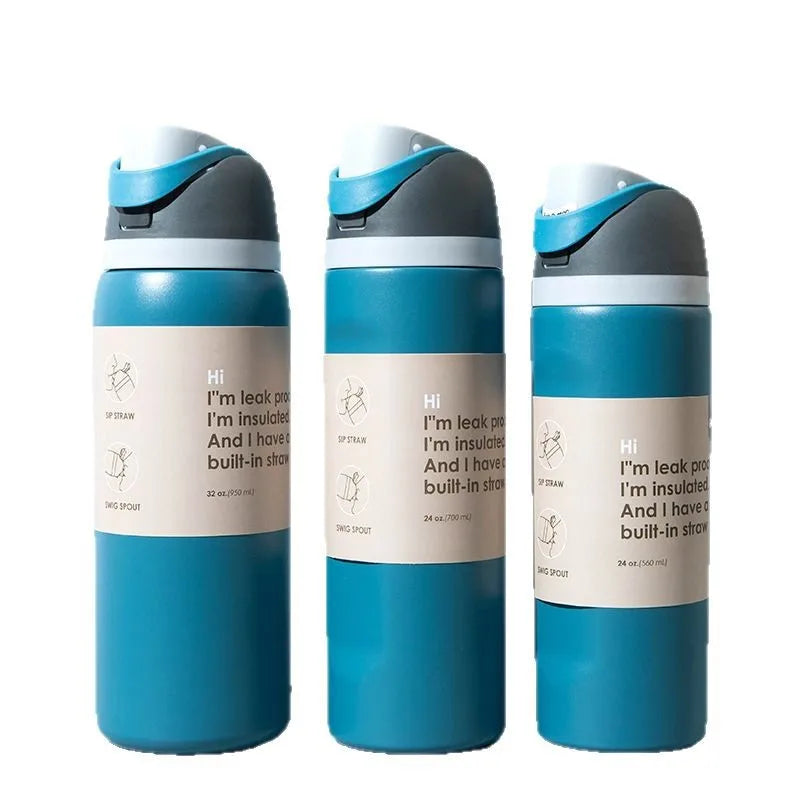 DOUBLE-WALL STAINLESS STEEL THERMOS BOTTLE | Insulated Drink Mug with Handle – Perfect for Sports & Outdoor