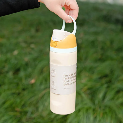 DOUBLE-WALL STAINLESS STEEL THERMOS BOTTLE | Insulated Drink Mug with Handle – Perfect for Sports & Outdoor