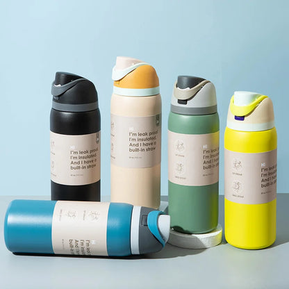 DOUBLE-WALL STAINLESS STEEL THERMOS BOTTLE | Insulated Drink Mug with Handle – Perfect for Sports & Outdoor