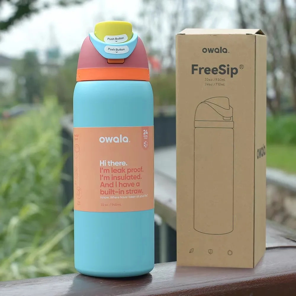 OWALA – Insulated Stainless Steel Water Bottle with Straw | BPA-Free & Leak-Proof for Sports & Outdoor Adventures
